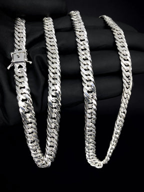 Corrente elo duplo 8mm 70cm - PRATA 925